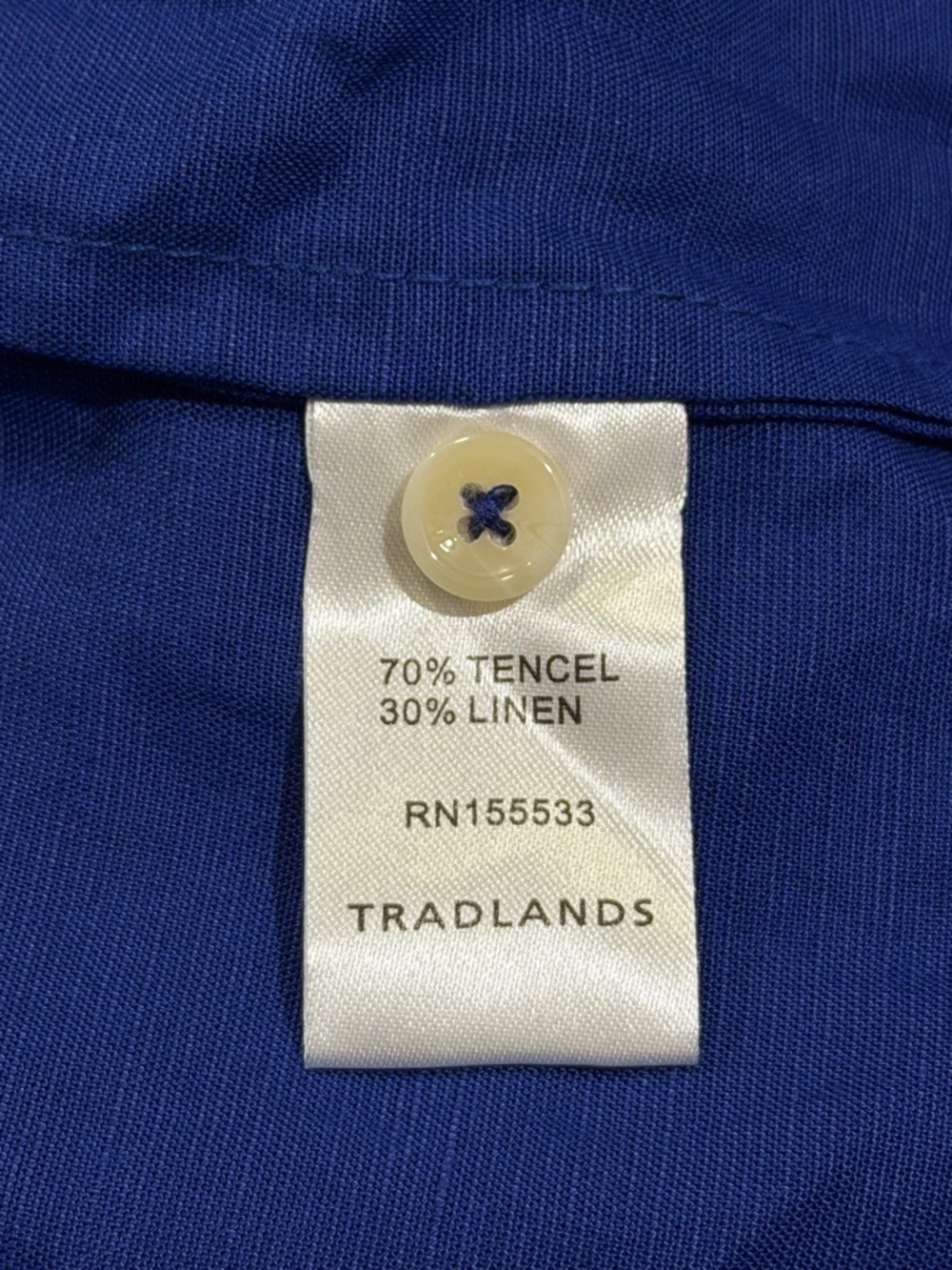 Tradlands Size Small Blue Chalet Tiered Midi Dress Tencel Linen Cottagecore - Picture 4 of 5